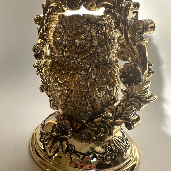 Bath & Body Works Golden Owl 3- Wick Candle Holder Fall Home Décor or Present - Picture 4 of 7